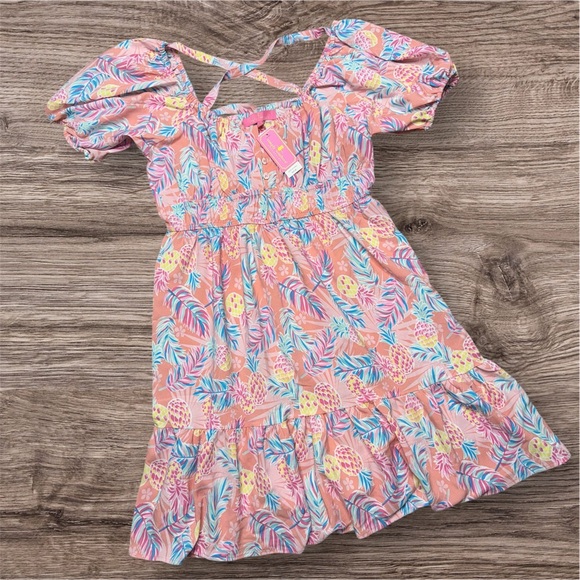 Simply Southern Dresses & Skirts - Simply Southern Tie Back Pineapple Print Dress - Size Medium